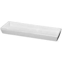 a white rectangular dish on a white background