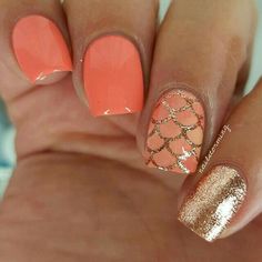 Cruise Hacks, Tropical Nail Designs, Gold Manicure, Nails 2018, Tropical Nails, Nails Matte, Nails Easy, Mermaid Nails, Short Nail