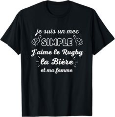 a black t - shirt that says je suis un mee simple, i ame