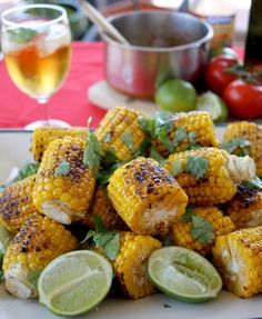 grilled corn on the cob with cilantro and lime