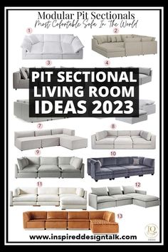 pit sectional living room collage Sectional Movie Room, Movie Room Sofa, Sectional Basement, Basement Sofa, Modular Sectional Living Room