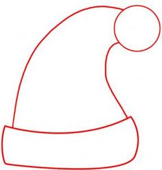 a drawing of a santa hat on a white background