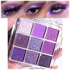 PRICES MAY VARY. ❤【9 Colors Eyeshadow Palette】 9 Glitter Shimmer and Matte Colors ★DO ANY MAKEUP LOOK★ It has good color combination and you can create a dramatic look or a natural look with this deep, rich and intense eyeshadows. Endless possibilities - It will put you out of your comfort zone to create best glam looks, like everyday eye look, sultry smokey eye look and Glitter and rainbow eye look. Great for exploring colors and makeup artistry. ❤【Super Pigmented & Pressed Pigments】: Perfect p Party Eyeshadow, Mermaid Makeup Halloween, Sparkly Eyeshadow, Makeup Pallets, Glitter Eyeshadow Palette, Mermaid Halloween, Sparkling Eyes, Purple Makeup, Palette Makeup