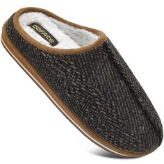 PRICES MAY VARY. SLIPPERS MEN INDOOR OUTDOOR: Mens slip on slippers are made of delicate flannel upper and fuzzy faux fur lined. Cozy memory foam and indoor outdoor hard sole brings the comfy of all the moment MEMORY FOAM RUBBER SOLE: Slippers for men high density memory foam cooperate with cushy yoga foam, relaxed stress after a whole day hard work. Non-slip hard bottom provides waterproof and durable outside ORTHOPEDIC ARCH SUPPORT: Orthotic mens house slippers Multilayer EVA arch support with Brown Non-slip Comfortable Slippers, Comfortable Brown Synthetic Slippers, Comfortable Non-slip Brown Slippers, Brown Non-slip Slippers, Mens House, Sandal Slippers, Plaid Shoes, Slip On Slippers, Man Of The House