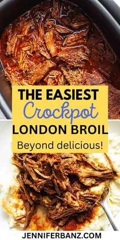 the best crockpot london broil recipe is in this slow cooker and it's delicious