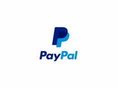 the logo for pay pal is shown in blue and white letters on a white background