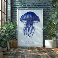 Transform your space with the captivating beauty of this Blue Jellyfish Print, a stunning representation of ocean life. This detailed artwork brings the ethereal elegance of marine creatures into your home, making it the perfect addition for Coastal Prints, Nautical Décor, and Beach House Art. Crafted in a vintage-inspired style, this Sea Life Print features a mesmerizing jellyfish with flowing tentacles, perfect for lovers of Maine Style Prints or those seeking unique Wall Art for a Coastal Cottage. Its intricate details and soothing blue tones evoke the tranquility of the sea, making it ideal for New England Art, gallery walls, or standalone focal pieces. Whether you're decorating a modern beach house, looking for Ocean-Inspired Décor, or simply want to add a touch of the sea to your liv Ocean Life Art, New England Art, Jellyfish Wall Art, Maine Style, House Rehab, Jellyfish Decorations, Sea Creatures Art, England Art, Ethereal Elegance