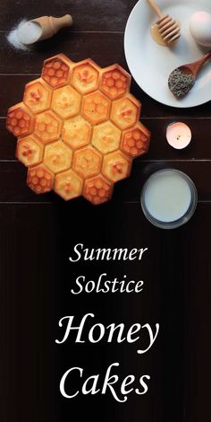 the cover of a book with honey cakes on it