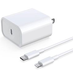 the charger is plugged in to an external power adapter with two cables