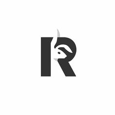 the letter r with an animal's head inside it