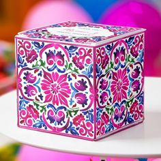 Pink blue Mexican tiles bridal shower Favor Boxes | Zazzle Coated Almonds, Mexico Gift, Mexican Talavera Tile, Mexican Talavera, Talavera Tiles, Wedding Candy, Personalized Favors