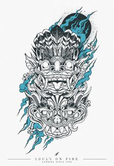 Gracias a un poco de tiempo libre y a una súbita explosión de velocidad a la hora de ilustrar, he podido terminar algo que tenía guardado en el libro de bocetos. Satisfecho con el resultado, les pr... Reality Tattoo, Fantasy Vs Reality, Hannya Maske, Indonesian Art, Warrior Tattoo, Japon Illustration, Art Et Illustration, Street Art Graffiti, Balinese