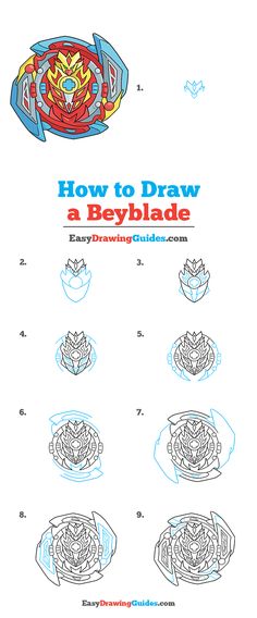 how to draw a beyblade step by step instructions for kids and beginners