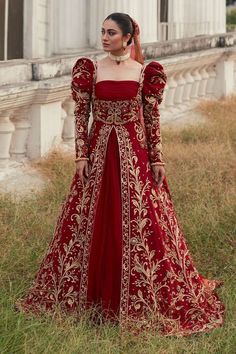 Red Regency Dress, Red Pakistani Bridal Dress, Targaryen Dress, Red Bride, Pakistani Bridal Dress, Red Bridal Dress, Desi Wedding Dresses