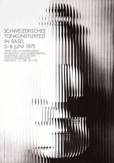 an advertisement for the berlin international art fair, featuring abstract lines and shapes in black and white