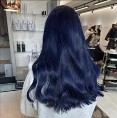 Dark blue hair color idea Popular Hairstyles For 2023, Smokey Blue Hair, Dark Blue Hair Color, 2023 Hair Color, Midnight Blue Hair, Hair Color Idea, Hairstyles For 2023