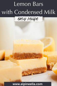 lemon bars with condensed milk are easy to make and delicious for breakfast or dessert