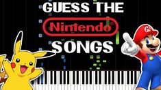 an image of mario and pikachu with the words guess the nintendo songs