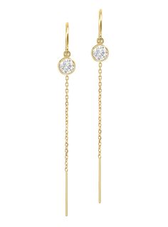 ~ Two beautiful 1/4 carat bezel set natural diamonds are suspended from polished 14K Yellow Gold Cable Chain Threader Earrings. ~ Choose from : .07 carat round 2.7mm diamond bezel 1/10 carat 3mm round diamond bezel 1/6 carat 3.5 mm round diamond bezel 1/4 carat 4 mm round diamond bezel per earring. ~ Natural ethically sourced diamonds. ~ Color: G-H ~ Clarity : l1 ~ 100% recycled 14K gold. ~ The ear thread is 2.28 inches / 58 mm in length plus the diamond. ~ Sold both as a pair and single earring Chain Threader Earrings, Bridal Earrings Drop, Silver Jewelry Earrings, Threader Earrings, Diamond Drops, Bezel Diamond, Single Earring, Diamond Sizes, Silver Diamonds