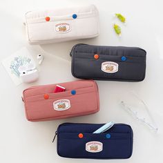 "Puffy Pencil Case ✏️ This cute little zipper pouch is great for storing small items like stationery, chargers, bobby pins, hair ties, makeup and more! Detail * Size: 21.5cm x 5cm x 9.5cm * Material: Nylon, polyester, metal, plastic * Weight: 54g * Shock absorbing compression padded lining * 1 outer pocket * Soft touch Matching 11\" iPad Case: https://www.etsy.com/listing/1288340529 Matching 13\" Laptop Case: https://www.etsy.com/listing/1445275588" Pencil Case For School, Study Accessories, Multi Pouch, Zipper Pencil Case, Laptop Pouch, Cute Pencil Case, Cute Pencil, Small Zipper Pouch, Pouch Makeup