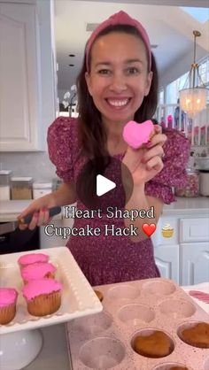 Shannon Doherty on Instagram: "HEART SHAPED CUPCAKE HACK! ❤️🧁 SAVE & SHARE this easy little hack for turning normal cupcakes into a heart shape for Valentine’s Day!! How cute and easy is this? I do it all the time and my kids love!!

LIKE + COMMENT - “heart” - for links to supplies you need to make these and instructions!! Make sure you’re following me to get the links! 

This is one of my all-time favorite little hacks for Valentine’s Day!! I love re-sharing it because it is so easy and they turn out like little hearts-  so cute perfect for all your Galentines or Valentine’s Day parties or just even a little surprise your family!! #valentines #valentinesday #galentines #galentinesday #hack #valentinesday #valentineshack #momsofinstagram"