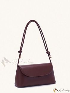 Bird in Bag - Solid Flap Baguette Bag Elegant Brown Baguette Bag With Adjustable Handle, Everyday Rectangular Baguette Bag With Adjustable Handle, Elegant Solid Color Square Baguette Bag, Elegant Solid Baguette Bag With Adjustable Strap, Novelty Bags, Baguette Bag, Bird In Bag, Bag Bag, Pu Leather