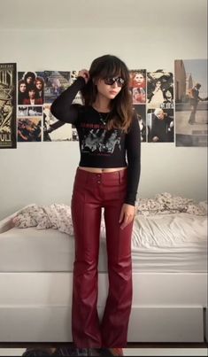 Rockstar Red Aesthetic, Rocker Gf Aesthetic Outfit, 90s Rockstar Girlfriend Outfits, Maneskin Concert Outfit, Rockstar Girlfriend Aesthetic Outfits, Rock Star Girlfriend Outfit, Red Concert Outfit, Rockstar Girlfriend Style, Arctic Monkeys Concert Outfit