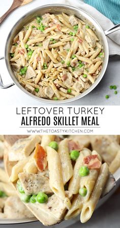 this leftover turkey alfredo skillet meal is the perfect way to use leftovers