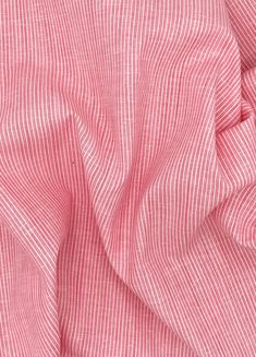 a red and white striped shirting fabric