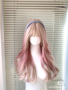 Pink Aesthetic Hair, Cool Hair Designs, Cool Hair, Curly Hair With Bangs, Front Lace Wigs Human Hair, Hair Inspo Color, Dream Hair, Stylish Hair, Korean Hairstyle