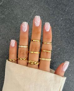 Romantic Nail Art, Lines Nails, Pretty Lines, Nail Art Designs 2023, Striped Nail Designs, Line Nail Designs, Unique Manicure, Neutral Nail Designs, Line Nail Art