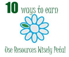 the words 10 ways to earn make the world a better place petal on a white background