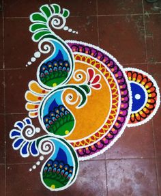 an artistic design on the ground for diwaling