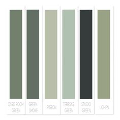 four shades of green are shown in the same color scheme