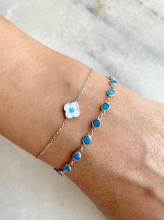 Beaded Bracelet Flower, Blue Bracelets, Bracelet Flower, Gold Glasses, Women Bracelets, Mothers Bracelet, Blue Beaded Bracelets, Floral Bracelet, Summer Bracelets