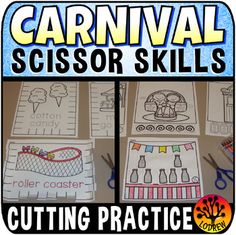 the carnival scissor skills and cutting practice for kids to learn how to cut