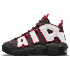 BIG AIR FROM THE '90S RETURNS.The Nike Air More Uptempo is all about the A-I-R! These play-ready shoes were in a league of their own in the '90s, and now you can blaze your own trails for the next generation with the swag of a legend and Air cushioning that lasts all day.Classic LookReal and synthetic leather combine for a throwback feel that's durable and provides support.Everything AirThe shoe lives up to its name and design with an Air-Sole unit that provides cushioning with every step. The b Retro Pink Basketball Shoes, Nike Sporty Basketball Shoes For Outdoor Activities, A League Of Their Own, League Of Their Own, Nike Air More Uptempo, Nike Air More, Women Casual Shoes, Kids Style, Cross Training