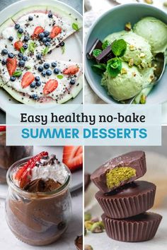 easy healthy no - bake summer desserts