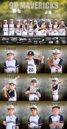 the baseball players are posing for their team's official photo shoot in this poster