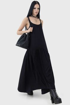 Black Maxi Dress Casual, Maxi Dress Casual, Casual Goth, Alternative Clothing, Maxi Dresses Casual, Black Maxi, Types Of Fashion Styles, Black Maxi Dress, Bleach