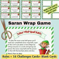 the santa wrap game is shown with instructions to help kids learn how to use it