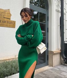 Chique Outfits, Long Sleeve Turtleneck, Mode Inspo, Womens Casual Outfits, Dress Suits, Side Split