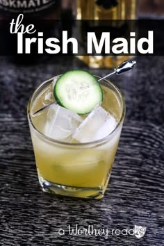 the irish maid cocktail with cucumber garnish