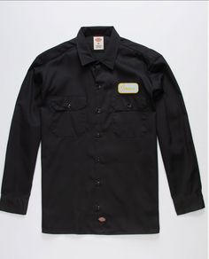 Dickies long sleeve button down twill work shirt with front flap pockets and iowa patch design. Men's sizing Relaxed fit Long Sleeve Shirt With Snap Buttons For Streetwear, Classic Streetwear Shirt With Snap Buttons, Cotton Uniform Shirt With Long Sleeves, Cotton Long Sleeve Uniform Shirt, Dickies Work Shirt, Florida Georgia, Work Shirt, Patch Design, Work Shirts