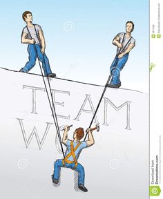 two men are pulling the word team with ropes