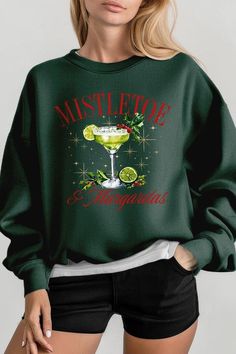 Mistletoe & Margaritas Graphic Fleece Sweatshirts.Unisex Crew Neck Long Sleeve Sweaters Knits.Crafted from premium materials, tailored to your lifestyle, ensuring a comfortable fit for any occasion.Family Group Uniforms Birthday Party Gift Concert Festival Events.High Quality Direct To Film Printed Graphic Design.50%COTTON,50%POLYESTERNICARAGUAMade In: Nicaragua Mistletoe Margaritas, Long Sleeve Sweaters, Concert Festival, Film Prints, Birthday Party Gift, Graphic Design Print, Ho Ho Ho, Off Black, Plus Dresses