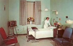 old hospital room - Google Search | Sanitarium | Pinterest Usa Hospital, Old Hospital, Hospital Interior, Vintage Nurse, Hospital Room, The Fifties, Vintage Medical, Theatre Set, Colour Photograph