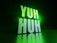 the words yuh hun are lit up in green