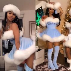 Saweetie Outfits, Mrs Claus Outfit, Hot Halloween Outfits, Cute Christmas Outfits, Clubbing Outfits, Diy Halloween Costumes Easy, Glam Photoshoot, Winter Photoshoot, Christmas Party Outfits