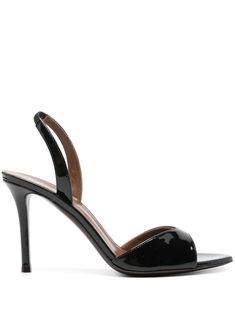 black calf leather patent finish elasticated slingback strap almond open toe branded leather insole 95mm stiletto heel leather outsole Patent Leather High Heel Slingback Sandals, Classic Patent Leather Sandals With 4-inch Heel, Evening Patent Leather Slingback Sandals With Sculpted Heel, Evening Patent Leather Slingback Sandals, Sleek Slingback Sandals With 4-inch Heel, Sleek Open Toe Slingback Pumps With Padded Heel, Sleek Evening Slingback Open Toe Sandals, Sleek 4-inch Heel Slingback Sandals, Patent Leather High Heel Slingback Sandals With Padded Heel